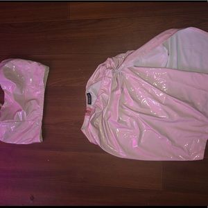 Matching pleather pink set